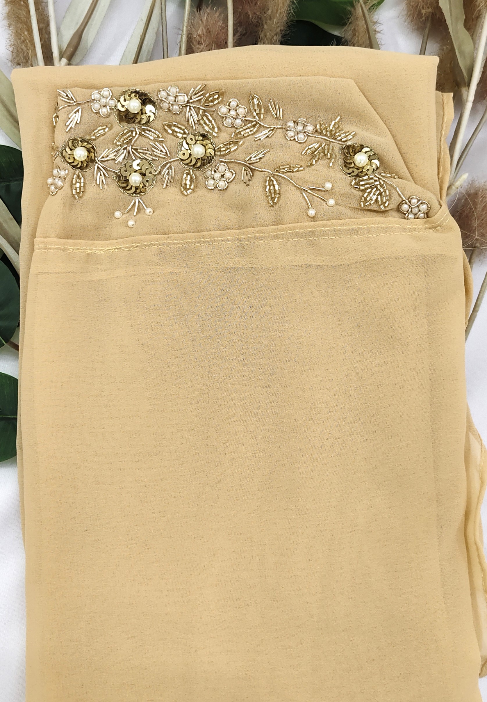 Heavy Chiffon Instant Hijab with Zardosi Handwork Bridal Wear Heavy Chiffon Instant Hijab with Zardosi Handwork Bridal Wear