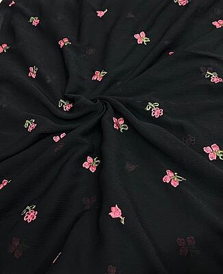 Crinkle Cotton With Flowers Crinkle Cotton With Flowers