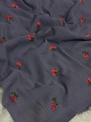 Crinkle Cotton With Flowers Crinkle Cotton With Flowers