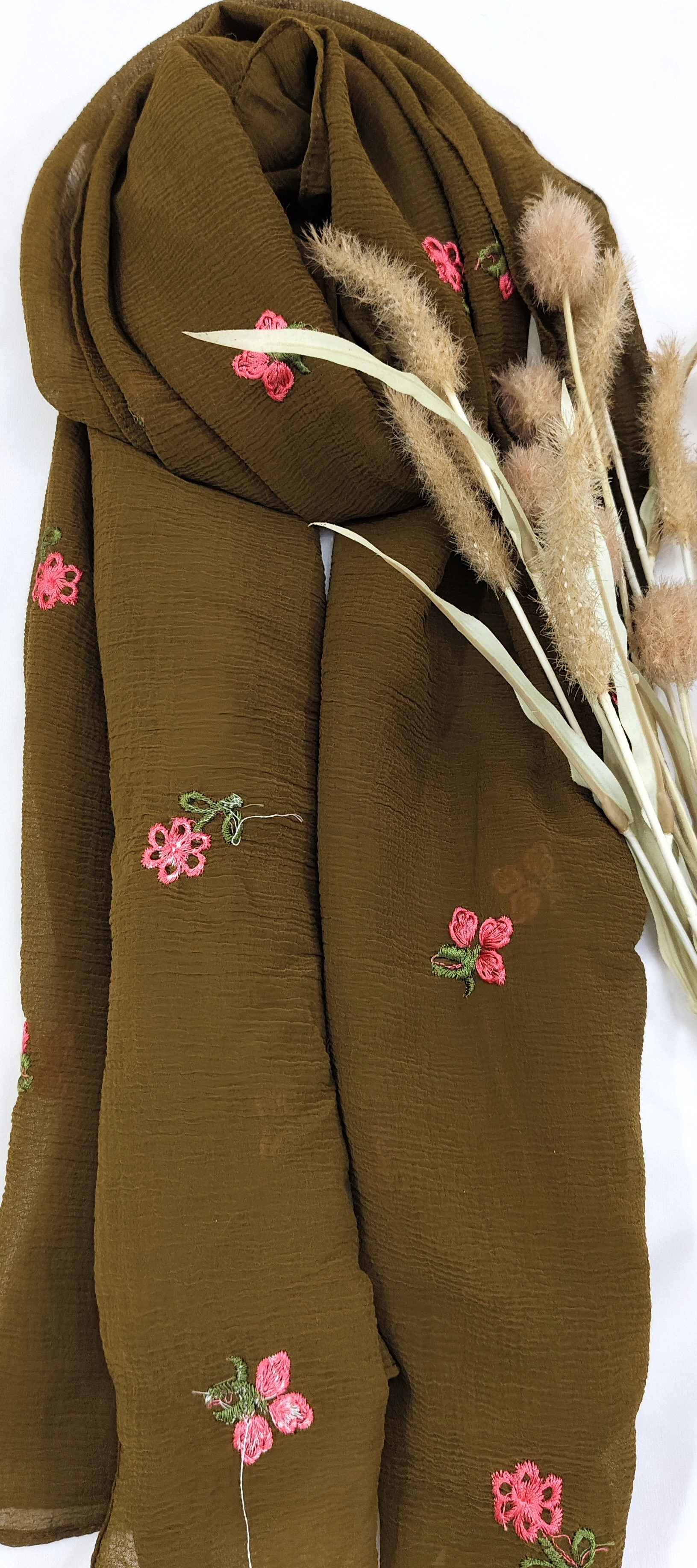 Crinkle Cotton With Flowers Crinkle Cotton With Flowers