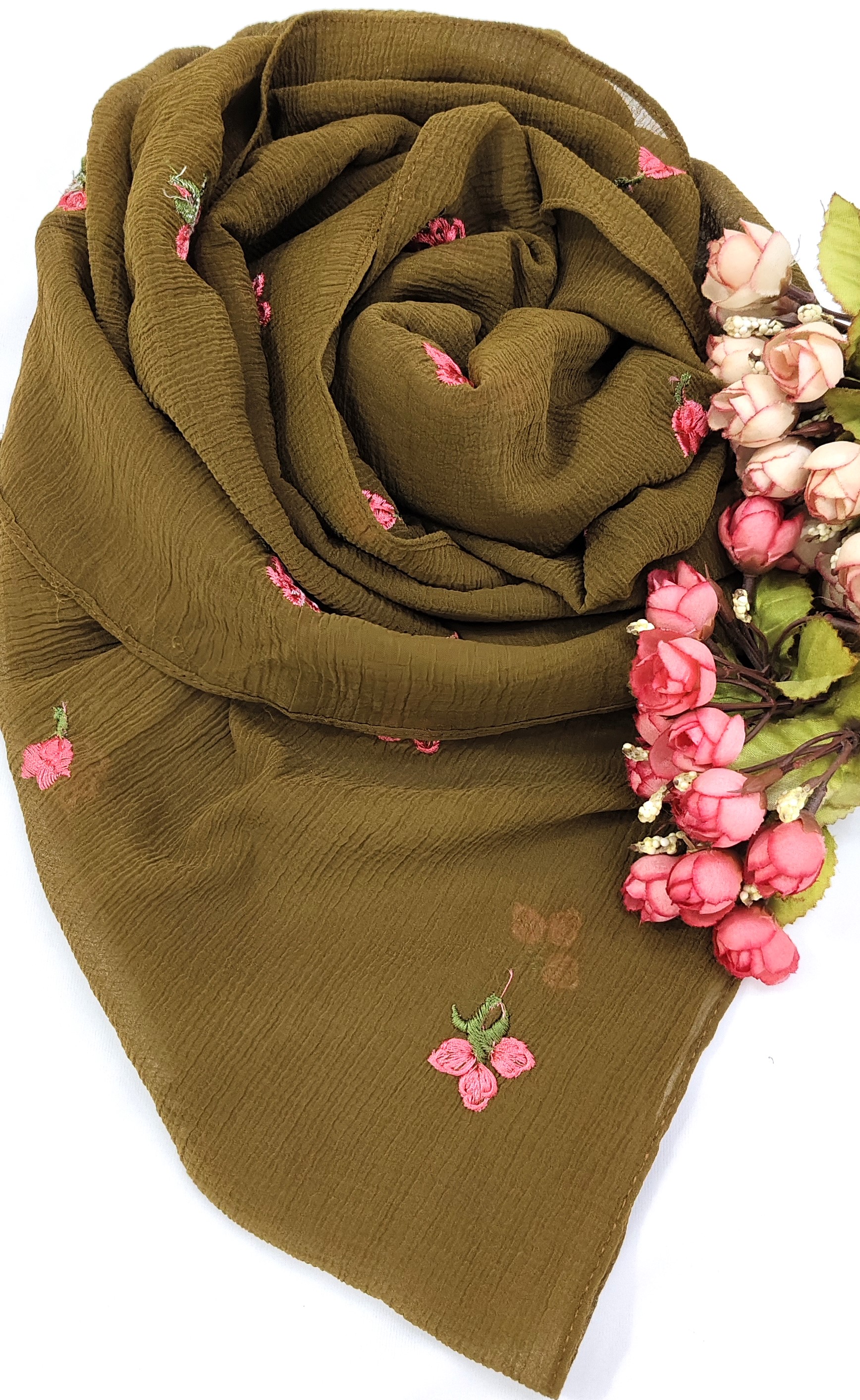 Crinkle Cotton With Flowers Crinkle Cotton With Flowers