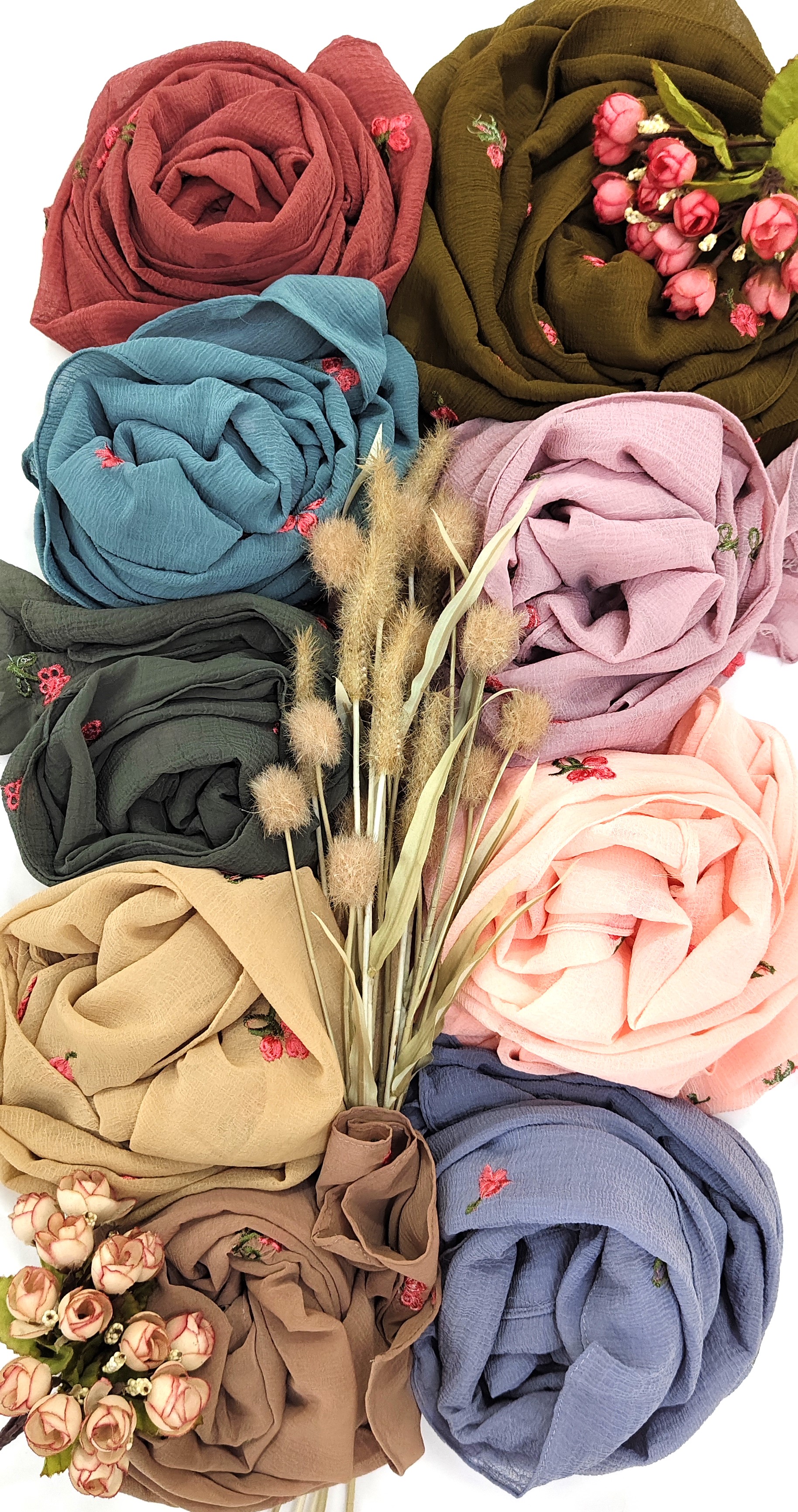 Crinkle Cotton With Flowers Crinkle Cotton With Flowers
