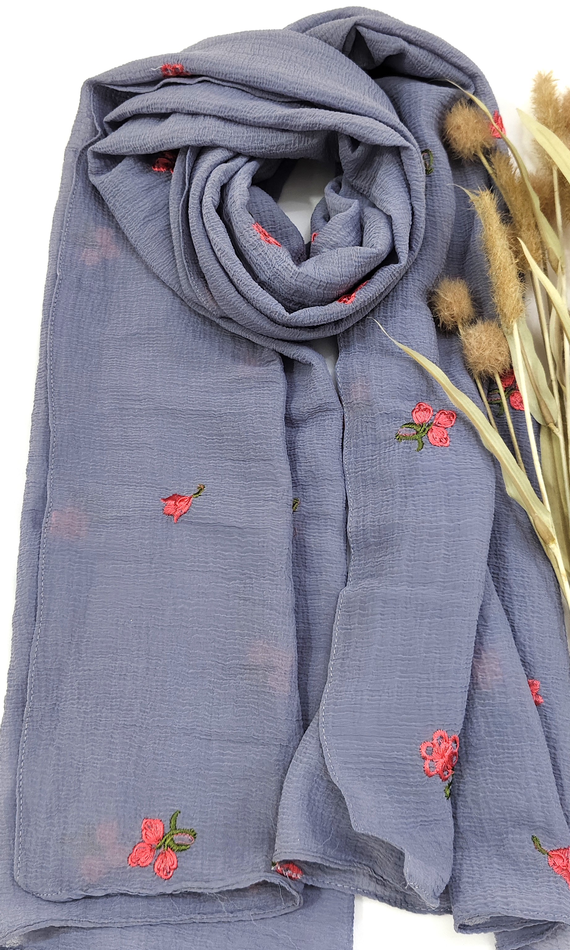 Crinkle Cotton With Flowers Crinkle Cotton With Flowers