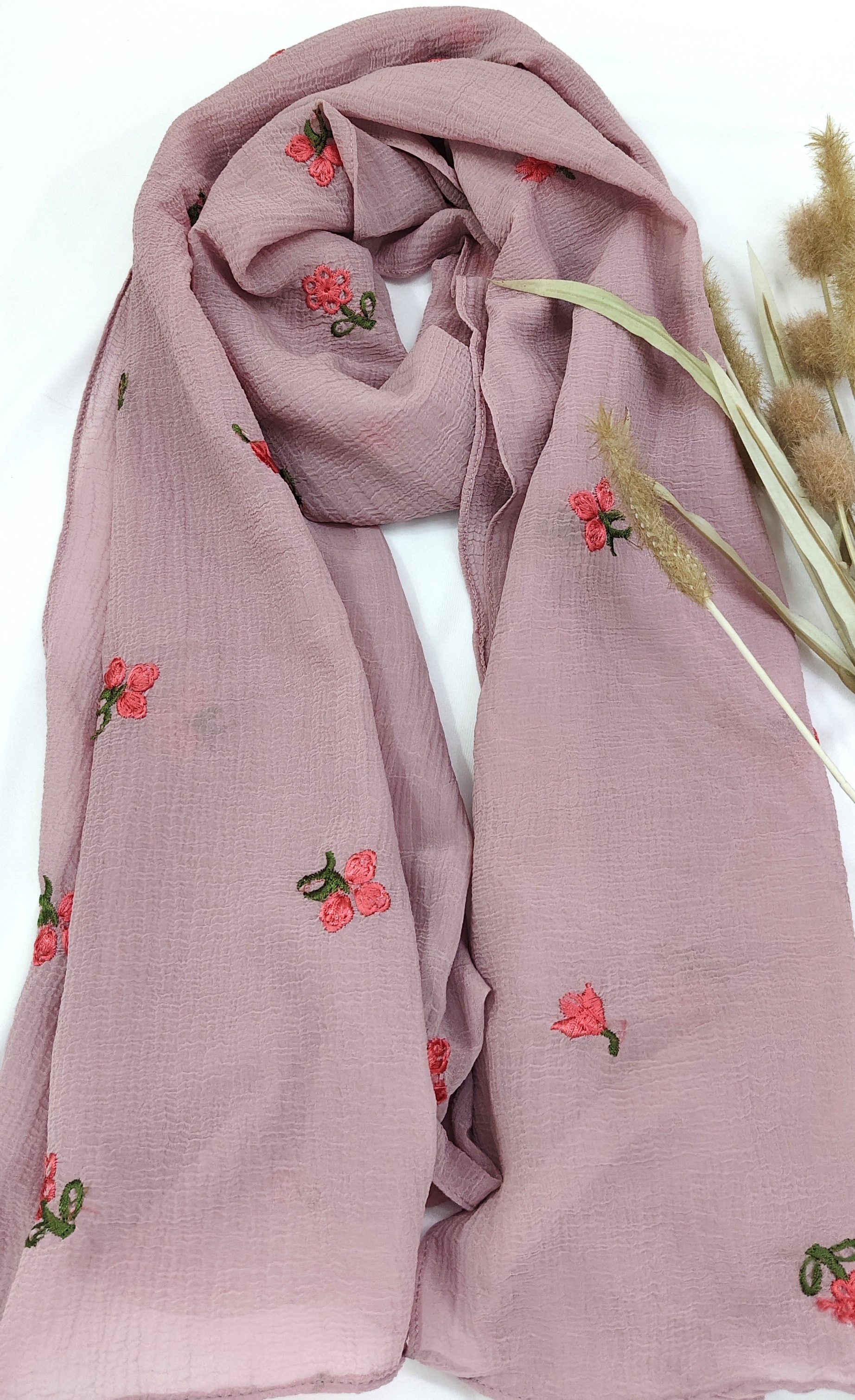 Crinkle Cotton With Flowers Crinkle Cotton With Flowers