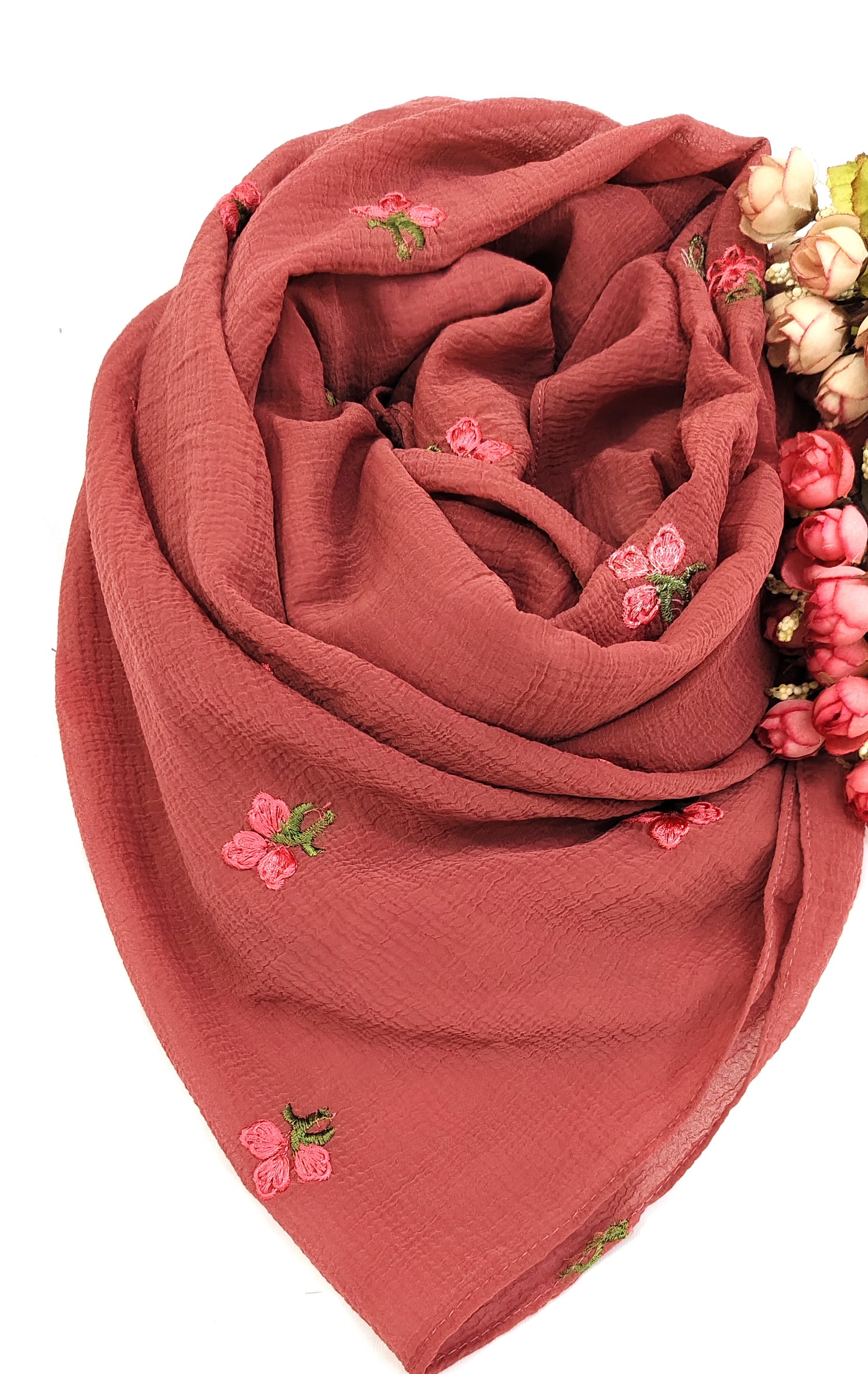 Crinkle Cotton With Flowers Crinkle Cotton With Flowers