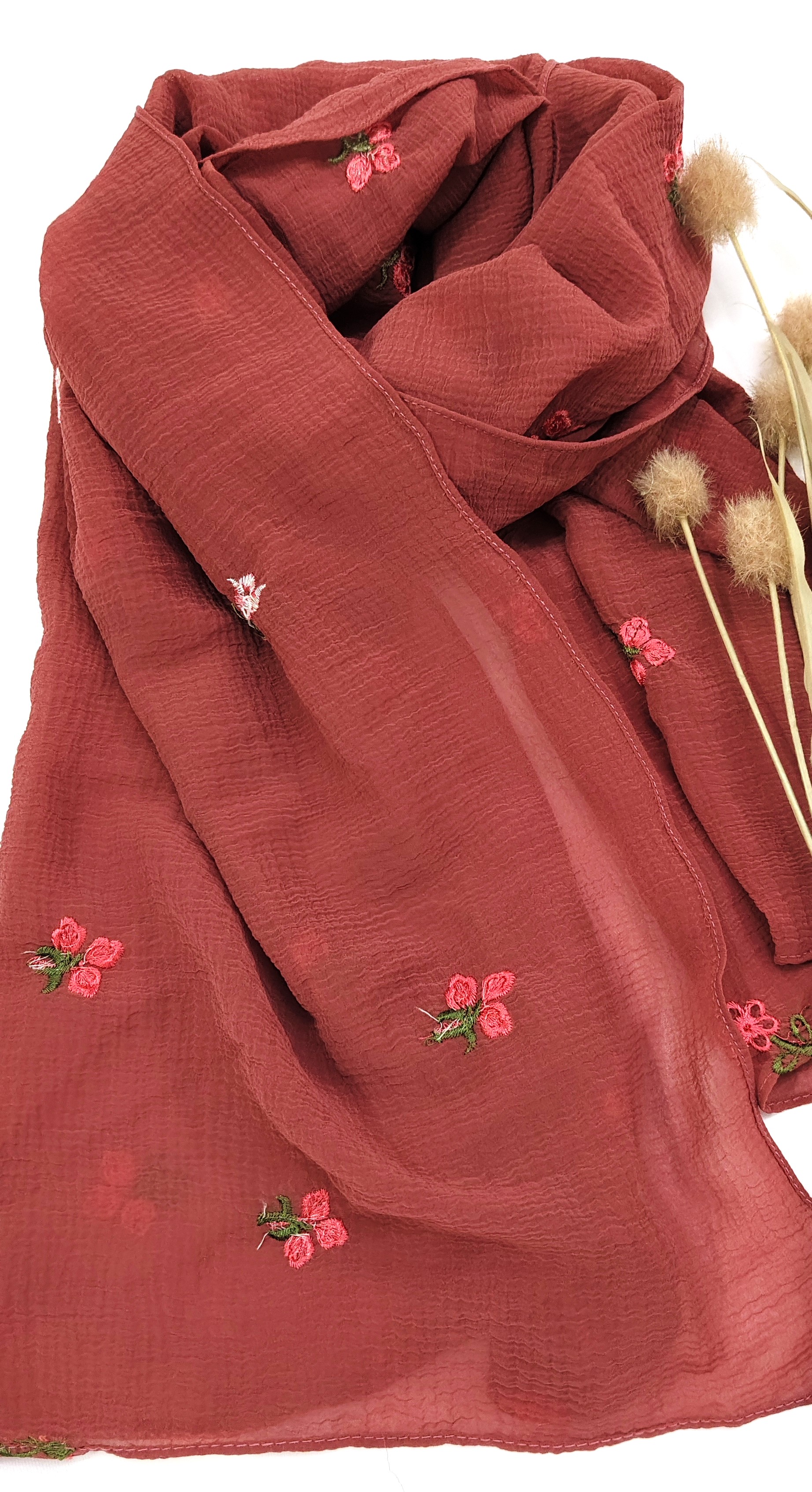 Crinkle Cotton With Flowers Crinkle Cotton With Flowers