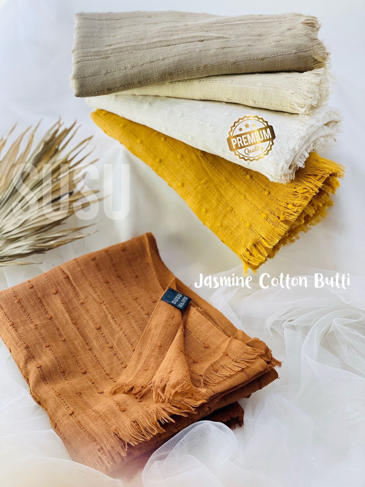 Premium Jasmine Cotton Butti Hijab Premium Jasmine Cotton Butti Hijab