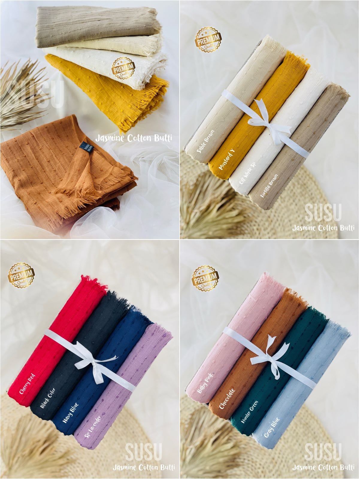 Premium Jasmine Cotton Butti Hijab Premium Jasmine Cotton Butti Hijab