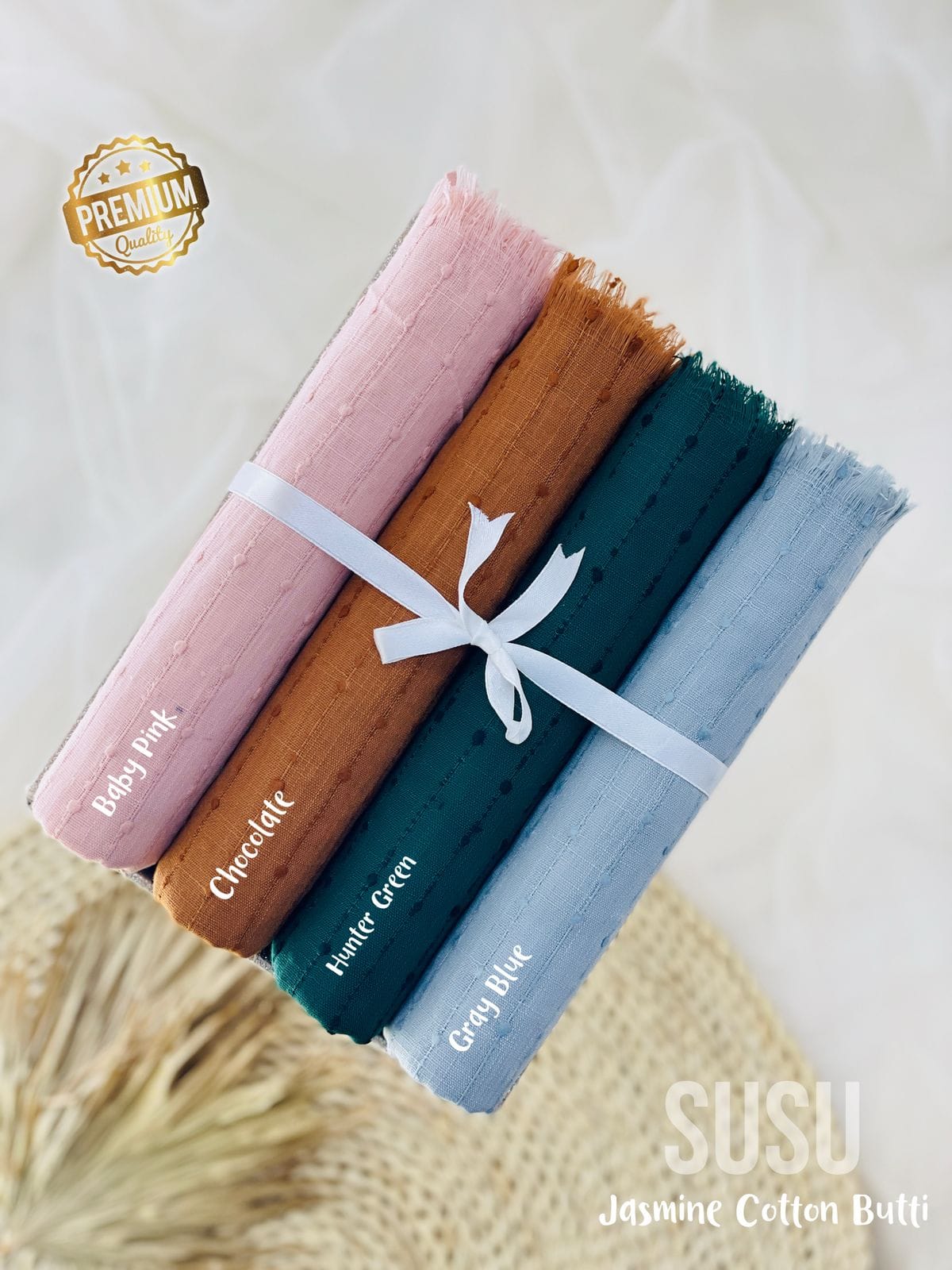 Premium Jasmine Cotton Butti Hijab Premium Jasmine Cotton Butti Hijab