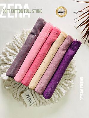 Premium Malaysian Soft Cotton With Crystal Stone Hijab Premium Malaysian Soft Cotton With Crystal Stone Hijab