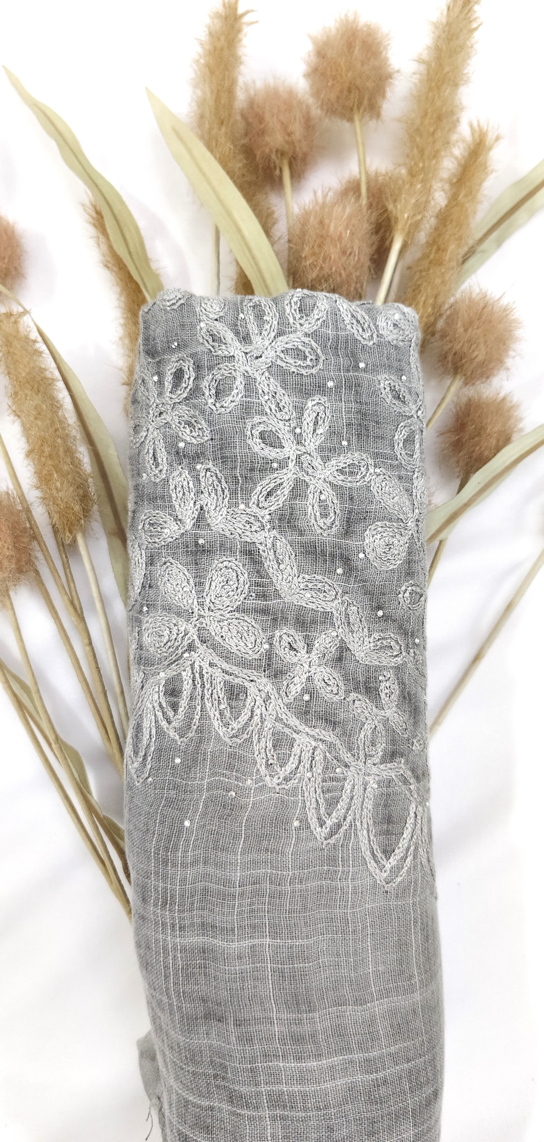 Premium Soft Cotton Embroidery with Crystal Stone Premium Soft Cotton Embroidery with Crystal Stone