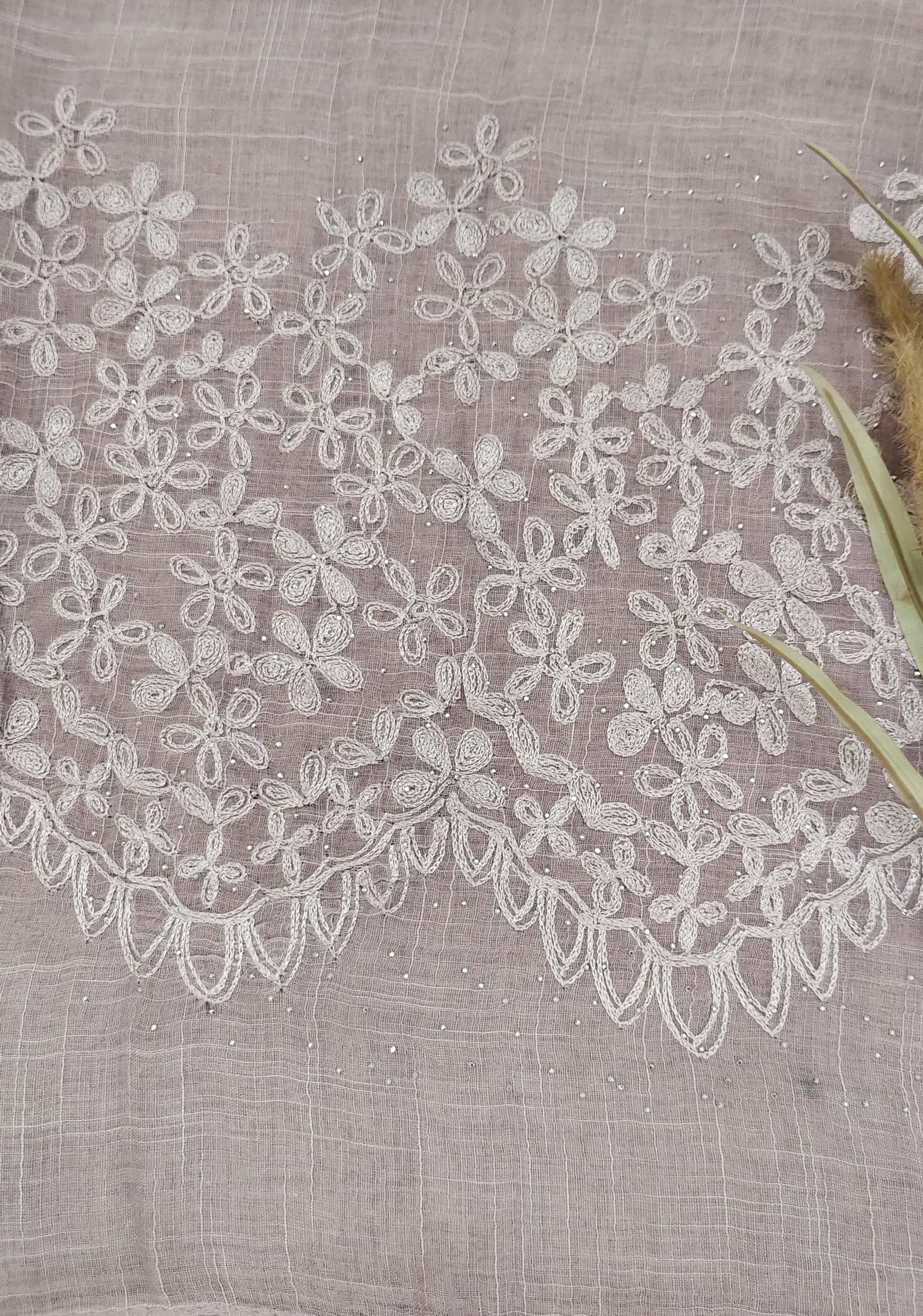 Premium Soft Cotton Embroidery with Crystal Stone Premium Soft Cotton Embroidery with Crystal Stone