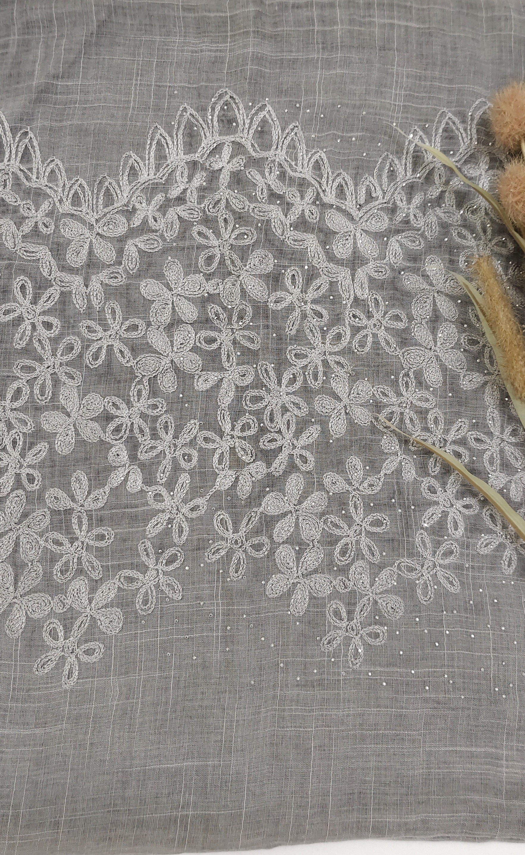 Premium Soft Cotton Embroidery with Crystal Stone Premium Soft Cotton Embroidery with Crystal Stone
