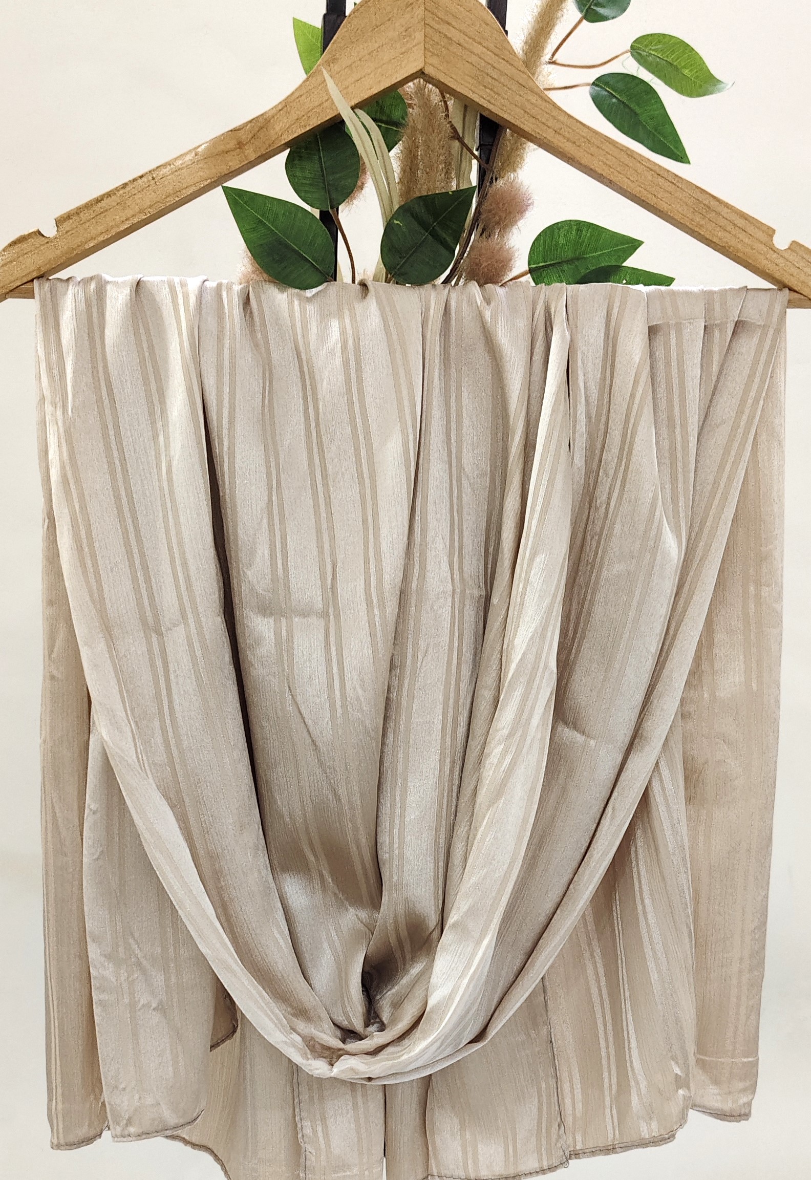 Premium Turkish Self Stripped Muna Satin Hijab Premium Turkish Self Stripped Muna Satin Hijab