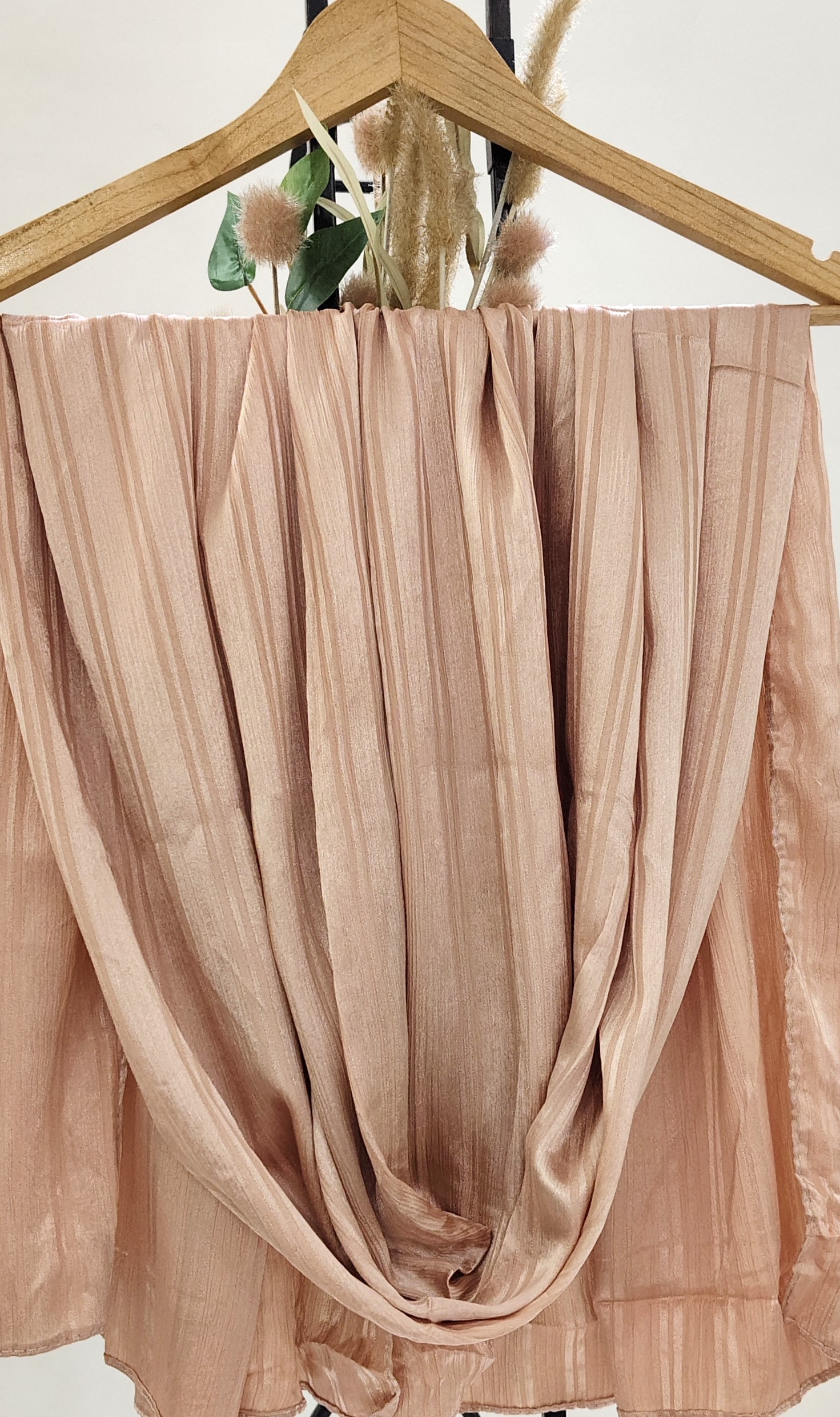 Premium Turkish Self Stripped Muna Satin Hijab Premium Turkish Self Stripped Muna Satin Hijab