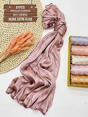 PREMIUM TURKISH SELF STRIPPED MUNA SATIN HIJAB PREMIUM TURKISH SELF STRIPPED MUNA SATIN HIJAB