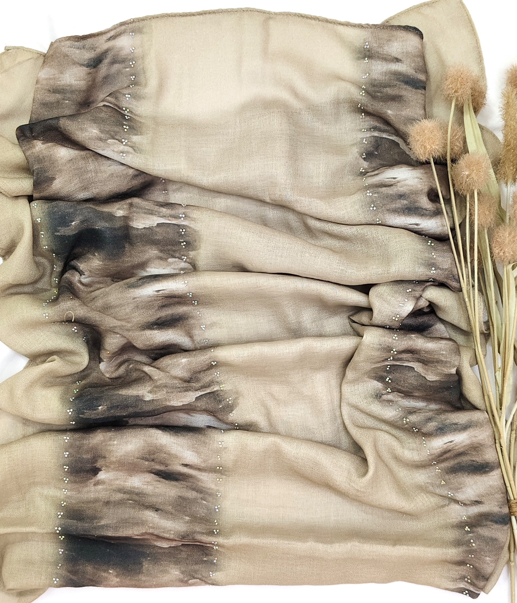 Viscose Summer Cool Cotton 3d Print Design and Crystal Stone Viscose Summer Cool Cotton 3d Print Design and Crystal Stone